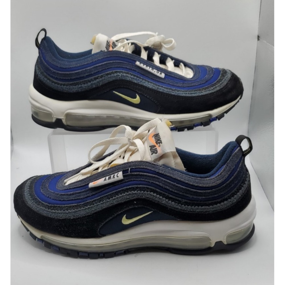 Nike Air Max 97 Mens Size 8 Black Blue Gray Athletic Running Shoes Sneakers